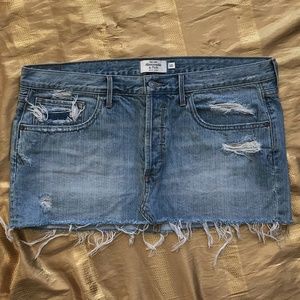 Abercrombie and Fitch Distressed Jean Skirt